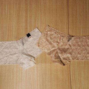 Ambrielle Womens New Cream And White Cheeky New Panty Bundle 7/L